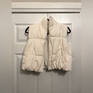 Cropped Corduroy Puffer Vest